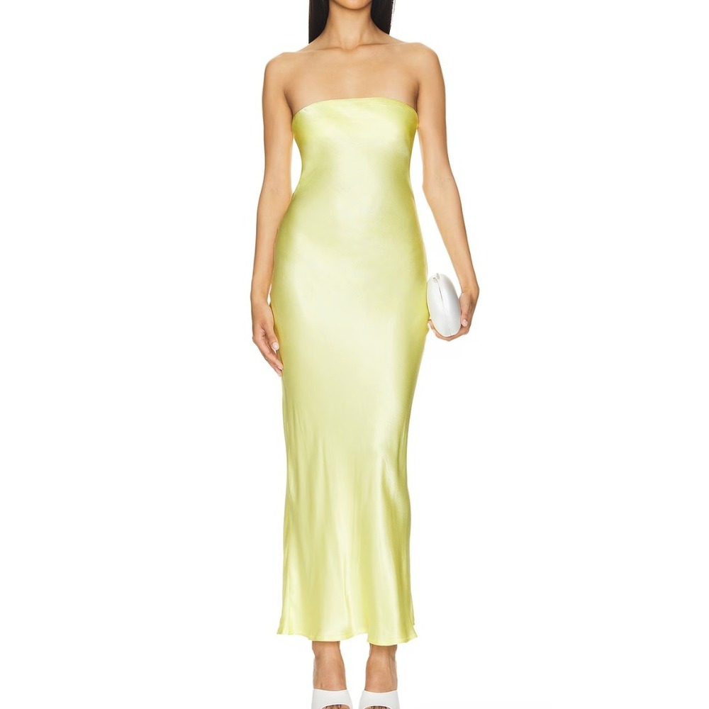 Sndys x Revolve Angel Strapless Midi Dress in Yellow sz‎ XXL